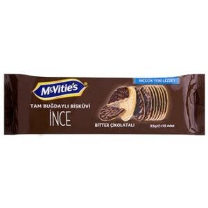 Mc Vitie's Whole Wheat Biscuit Coated Bitter Thin 93 gr