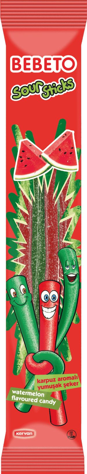 Kervan Gıda Bebeto Sour Stick Watermelon 35 grX12