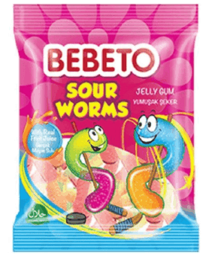 Kervan Gıda Bebeto Sour Worms 80 gr
