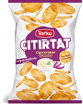 Torku Crispy Onion Ring Flavored Chips Crackers 60 gr